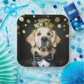 ツキシードの新年ゴールデンレトリバー ペーパープレート (パーティー)