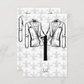 ツキシード新郎ゲイ結婚のテーブル番号 招待状 (正面/裏面)