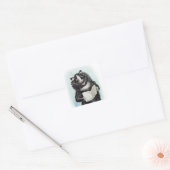 ツキシード読キャットイラストレーションbyルイ・ワイン スクエアシール (封筒)