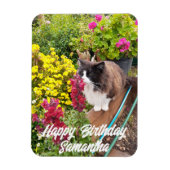 ツキセド猫の花猫の匂い誕生日磁石 マグネット (縦)