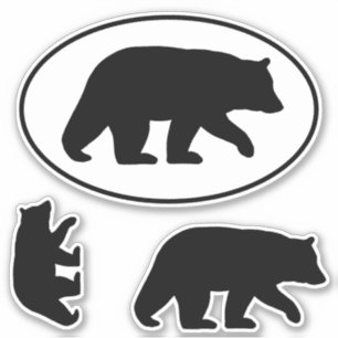 ツキノワグマのシルエットの野性生物のビニールのステッカーセット シール