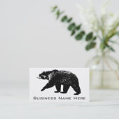 ツキノワグマのシルエット、デジタルグラフィック 名刺 (スタンド正面)