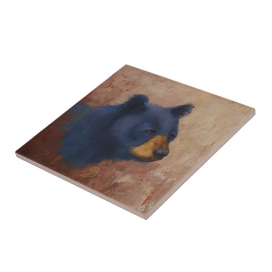 ツキノワグマのポートレートのセラミックタイル タイル (側面)