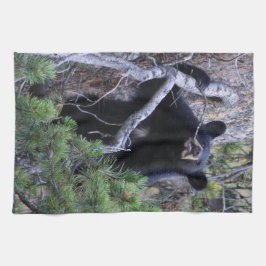 ツキノワグマの幼いこども キッチンタオル