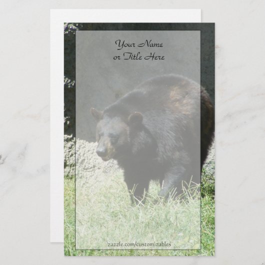 ツキノワグマの文房具 便箋 (正面/裏面)