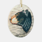 ツキノワグマの樺の木吠え声の芸術 セラミックオーナメント (右)