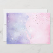 ツザムーンガールピンク宇宙誕生日写真 招待状 (裏面)