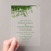 ツタつるの緑結婚草 アクリル招待状 (インサイチュ (ポータブル))