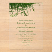 ツタつるの緑結婚草 アクリル招待状 (正面)