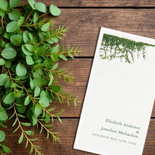 ツタつるー・グリーン結婚リーのナプキン