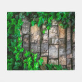 ツタつる植物の葉植物広葉樹 フリースブランケット (正面(横))
