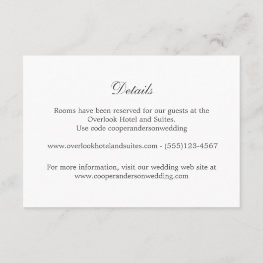 ツタとシダの結婚詳細エンクロージャカード エンクロージャーカード (裏面)