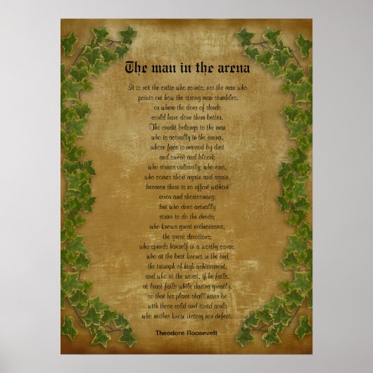 ツタとパーチメント"アリーナの男" ポスター (正面)