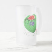 ツタのポケットに入ったガラス製のビールマグ フロストグラスビールジョッキ (正面右)