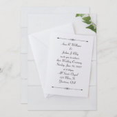 ツタの付いた白い結婚式招待状 招待状 (正面/裏面)