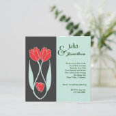 ツタの花のアールヌーボー様式の結婚式招待状 招待状 (スタンド正面)