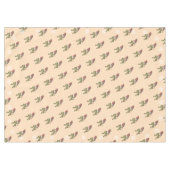 ツタの葉とクリスマスロビンを持つ季節デザイン テーブルクロス (正面(横))