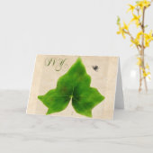 ツタの葉の植物絵画学のグリーティングカード カード (黄色い花)