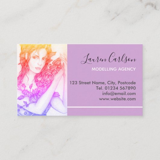 ツタを手にした美しい少女 名刺 (裏面)