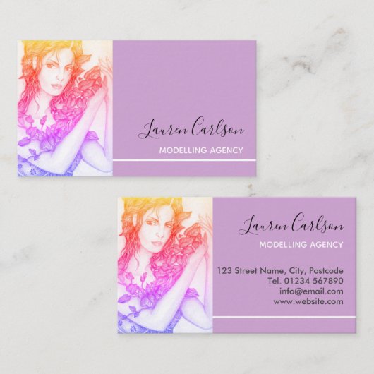 ツタを手にした美しい少女 名刺 (正面/裏面)