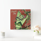 ツタウルシの爆弾 スクエア壁時計 (ホーム)