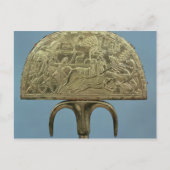 ツタンカムンの墓からのダチョウの羽根の扇 - エジプト新王国時代（紀元前1370-1352年）のダチ ポストカード (正面)