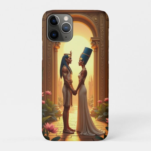 ツタンカーメンとネフェルティティ女王 立像 Case-Mate iPhoneケース (裏)