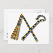 ツタンカーメンのフレイルとクルック ポストカード (正面/裏面)