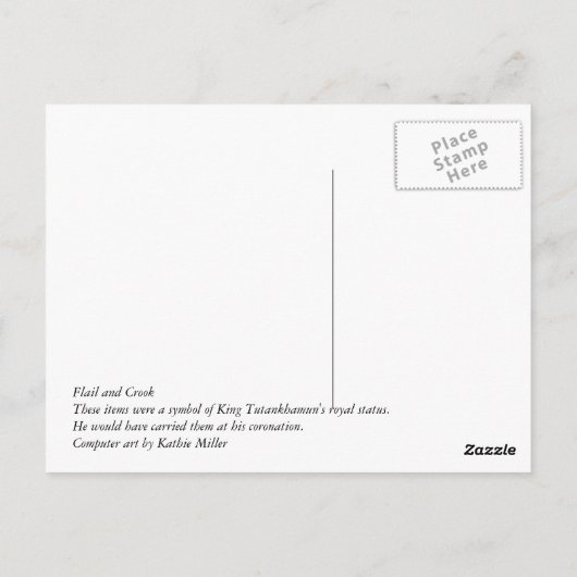 ツタンカーメンのフレイルとクルック ポストカード (裏面)