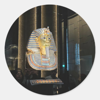ツタンカーメンの黄金マスク | 古エジプトのファラオ ラウンドシール