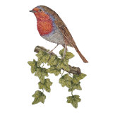 ツタ飾とロビンのクリスマスツリー ブラッシュドポリエステルツリースカート