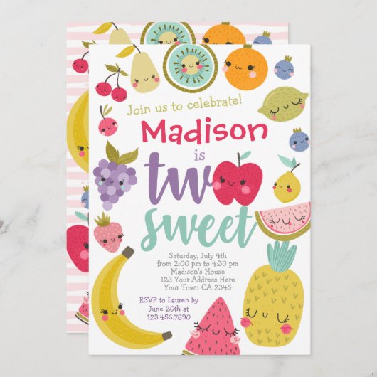 ツチフルッティ2nd誕生日招待状 招待状 (正面/裏面)