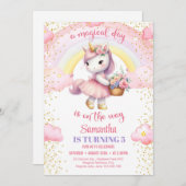 ツチュドレスと花5th水色ユニコーン 招待状 (正面/裏面)