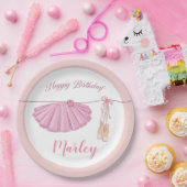 ツチュバレリナダンスハッピーバースデーパーティー ペーパープレート (パーティー)