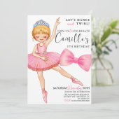 ツチュバレリナドレス誕生日 招待状 (スタンド正面)