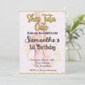 ツチュバレリナファースト誕生日招待 招待状 (スタンド正面)