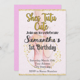 ツチュバレリナファースト誕生日招待 招待状