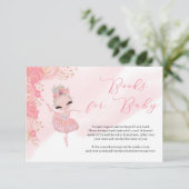 ツチュ・バレリーナバラ金ゴールド赤ちゃんシャワー予約リクエスト エンクロージャーカード (スタンド正面)