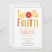 ツッティフルーティウォーターカラーストライプ誕生日 招待状 (正面)