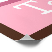 ツツかわいい象の手紙と名前ウォールアートポスター ポスター (角)