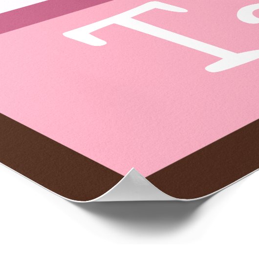 ツツかわいい象の手紙と名前ウォールアートポスター ポスター (角)