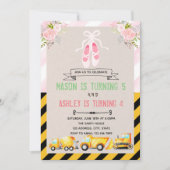 ツツとトラックのパーティーテーマ招待 招待状 (正面)