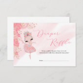 ツツゥバレリーナ金ゴールドベビーシャワーおむつラッフル エンクロージャーカード (正面/裏面)