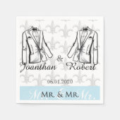 ツツキシードグルーミングゲイ結婚ズナプキン スタンダードカクテルナプキン (正面)