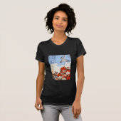ツツジおよびすずめ、Katsushika Hokusai Tシャツ (正面フル)