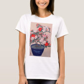 ツツジの盆栽、小原古邨の盆栽のツツジ、Ohara Koson、Ukiyo-e Tシャツ (正面)