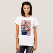 ツツジの盆栽、小原古邨の盆栽のツツジ、Ohara Koson、Ukiyo-e Tシャツ (正面フル)