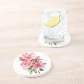 ツツジの花の絵画水色 コースター (側面)