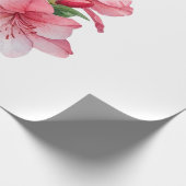 ツツジの花の絵画水色 ラッピングペーパー (角)