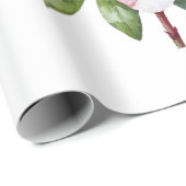 ツツジの花の絵画水色 ラッピングペーパー (ロールコーナー)